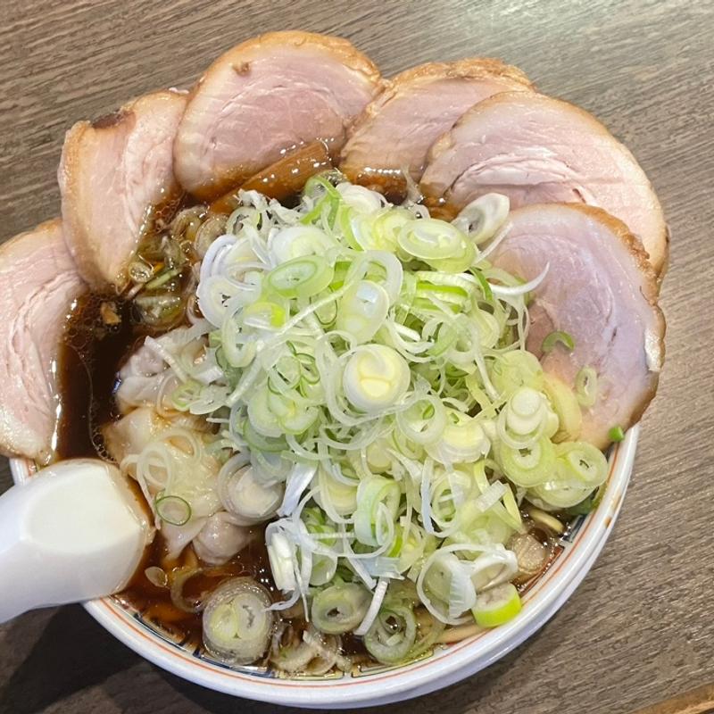 肉中華そば＋ネギトッピっング＋雲呑トッピング(丸 中華そば)