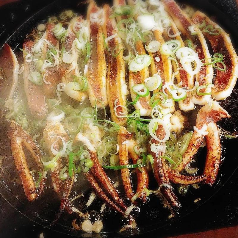 鉄板焼き いか焼き定食(国八食堂)