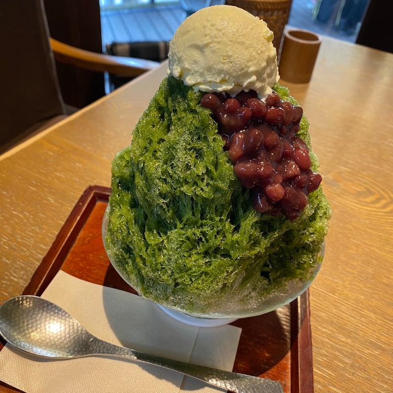 宇治抹茶金時かき氷(神楽坂 茶寮 本店)