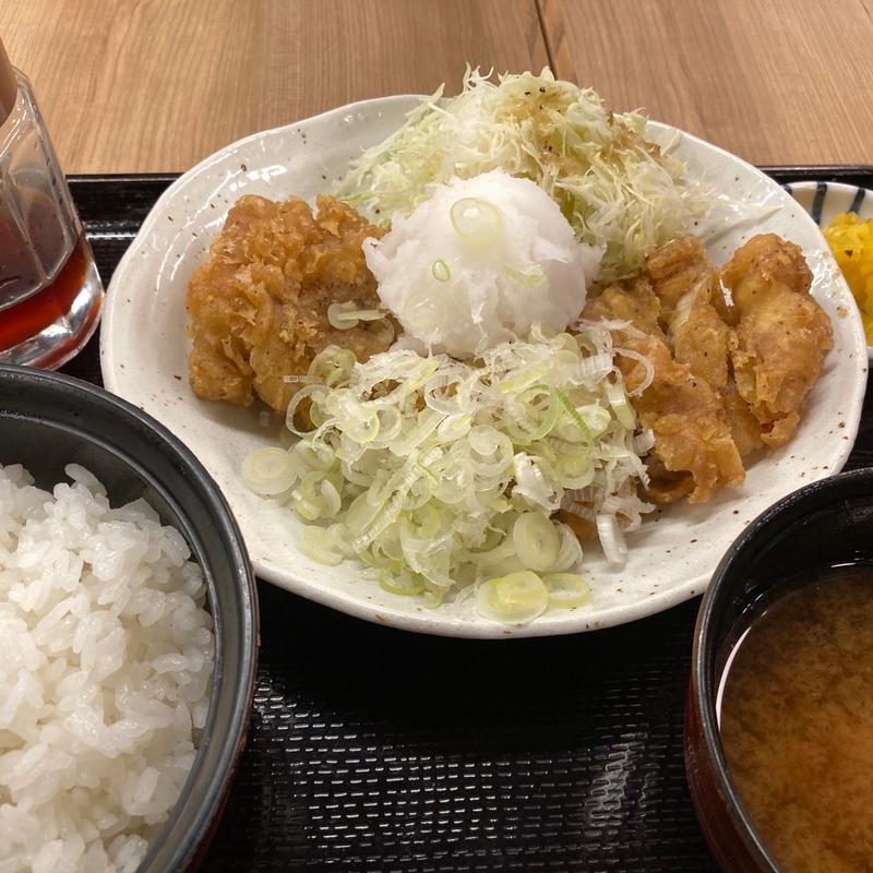 ネギポン酢鶏天ぷら(穴子・串焼・すし 酒場大穴（ダイアナ） 八重洲店)