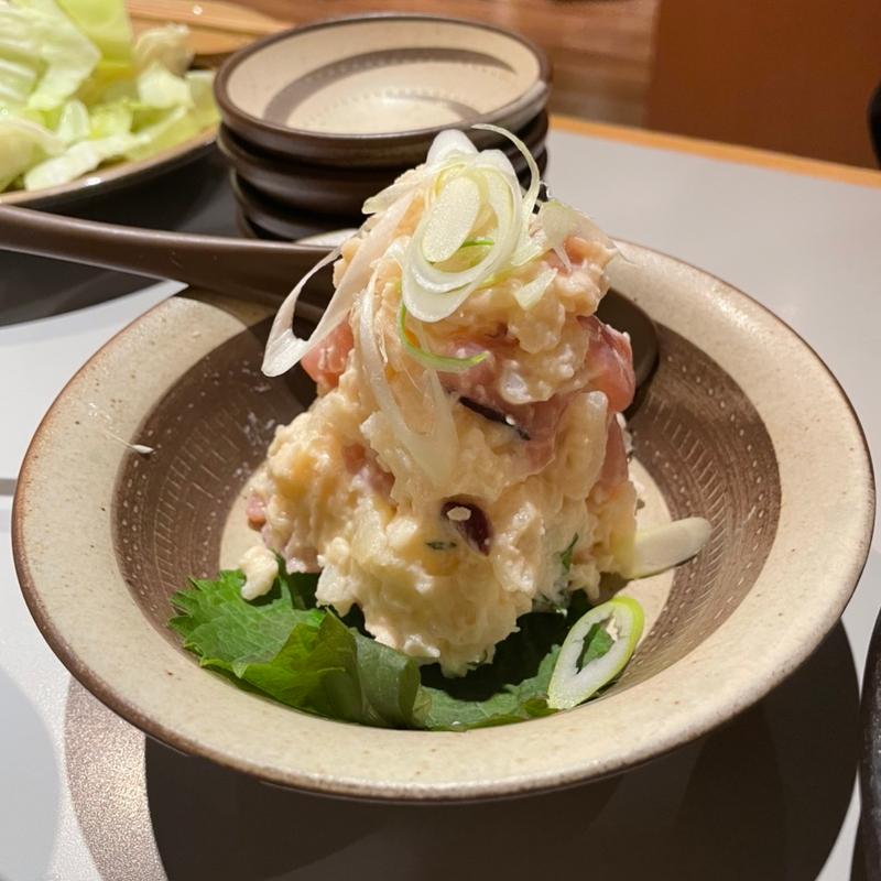 イカの塩辛ポテサラ(とりかわ やきとり みつます天神店)