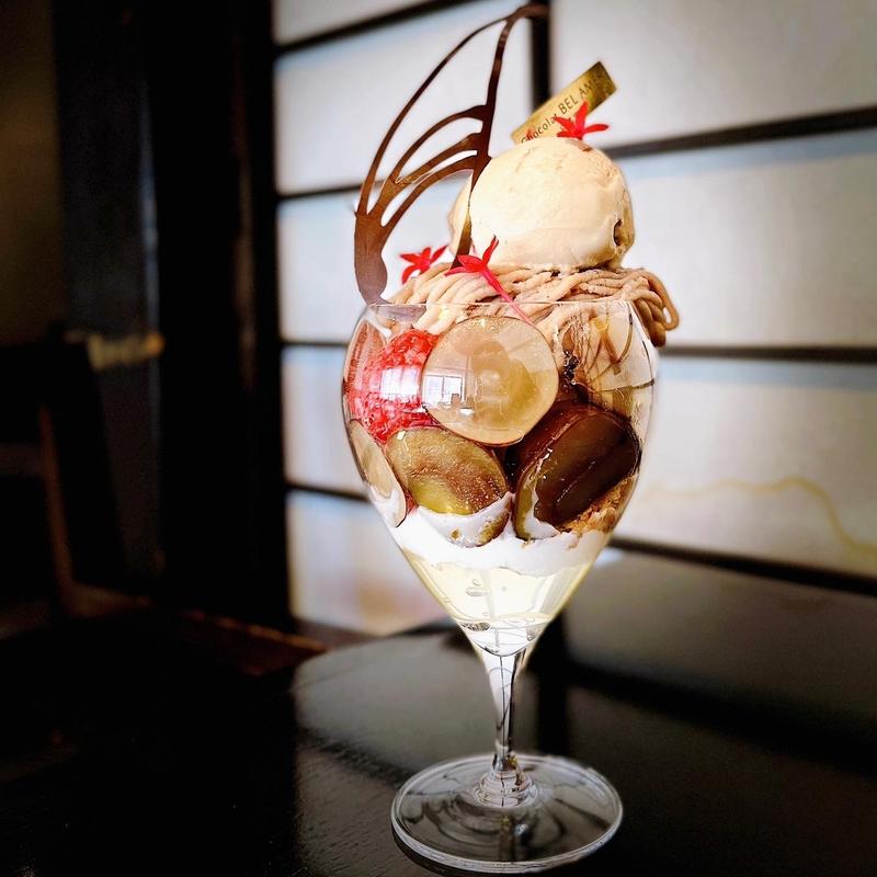 巨峰のモンブランパフェ(ベルアメール 京都別邸 )