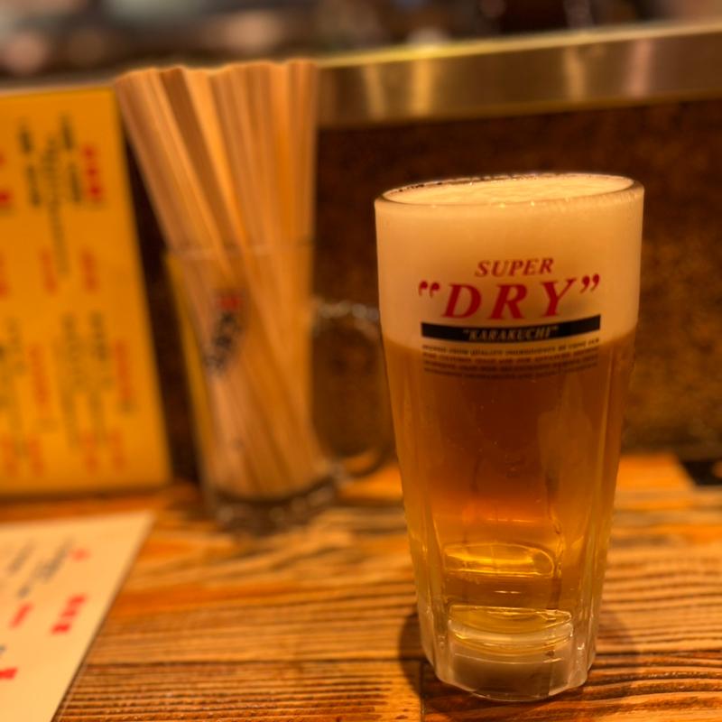 生ビール（中）(もつ焼 大統領 支店)