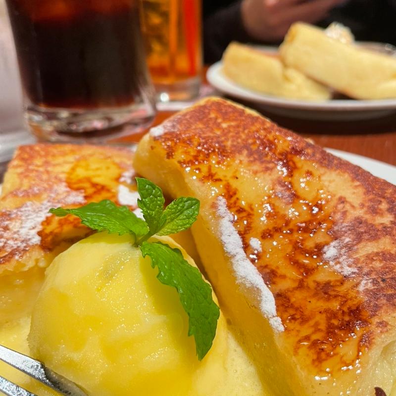 フレンチトースト　マンダリンオレンジのソルベ(cafe AALIYA)