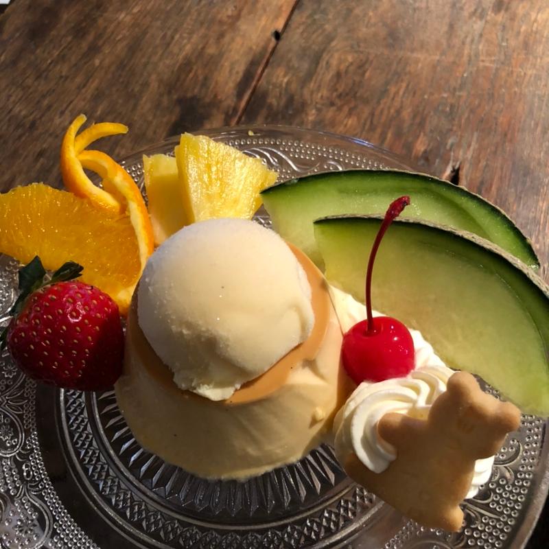 プリンアラモード(三橋の森 カフェ・ボスケ)