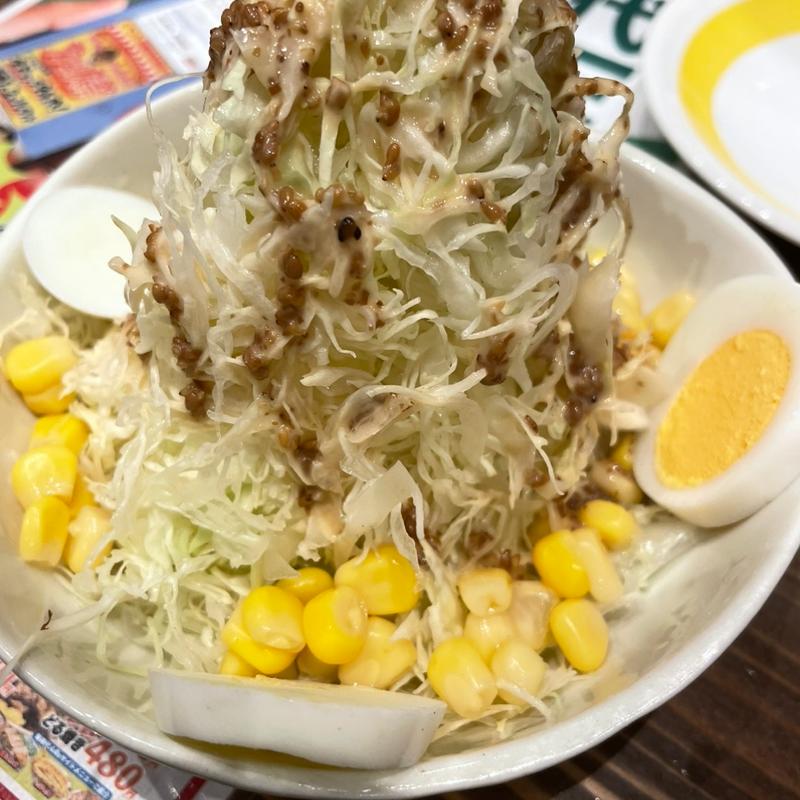キャベツと地鶏玉子の胡麻ドレサラダ(伝串 新時代 白子駅前店)
