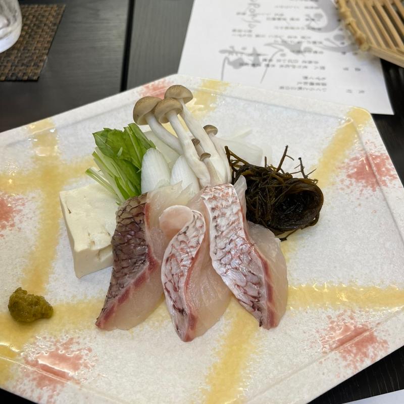 真鯛のしゃぶしゃぶ(羽衣荘 （ハゴロモソウ）)