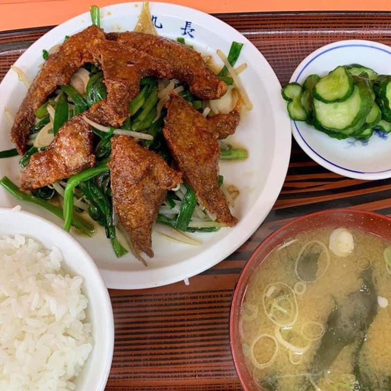 レバニラ定食(中華丸長)