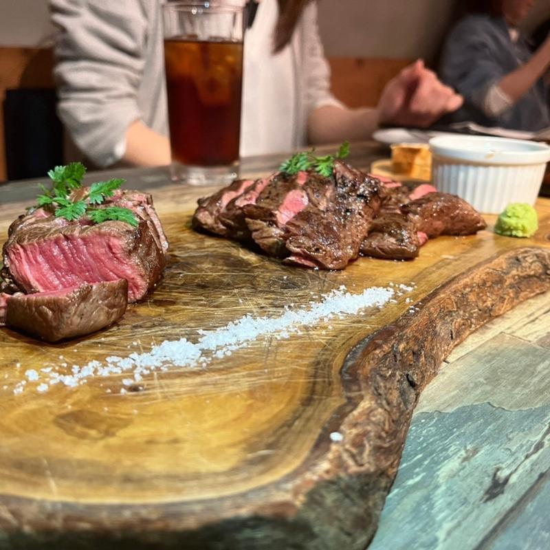 マルシェステーキ赤身3種盛り(肉とチーズの古民家バル ISHIYAMA MEAT MARCHE)