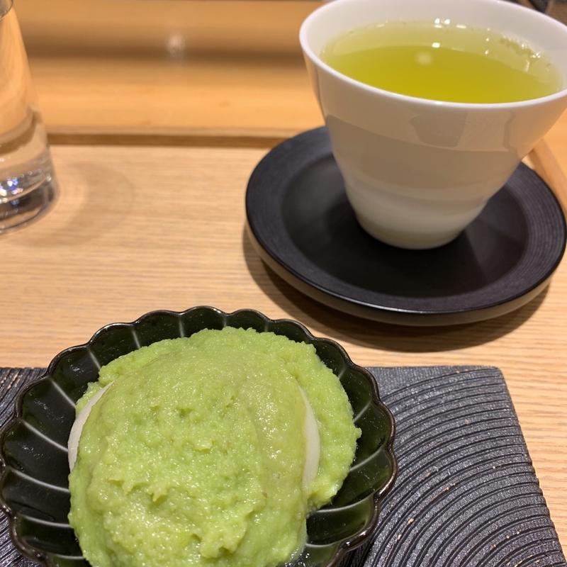 碾茶とお菓子(茶処 青葉並木 玉澤)