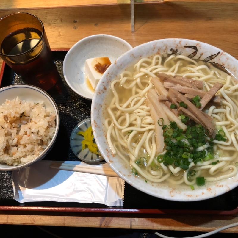八重山そば(大)ランチセット(八重山そば みやら製麺)