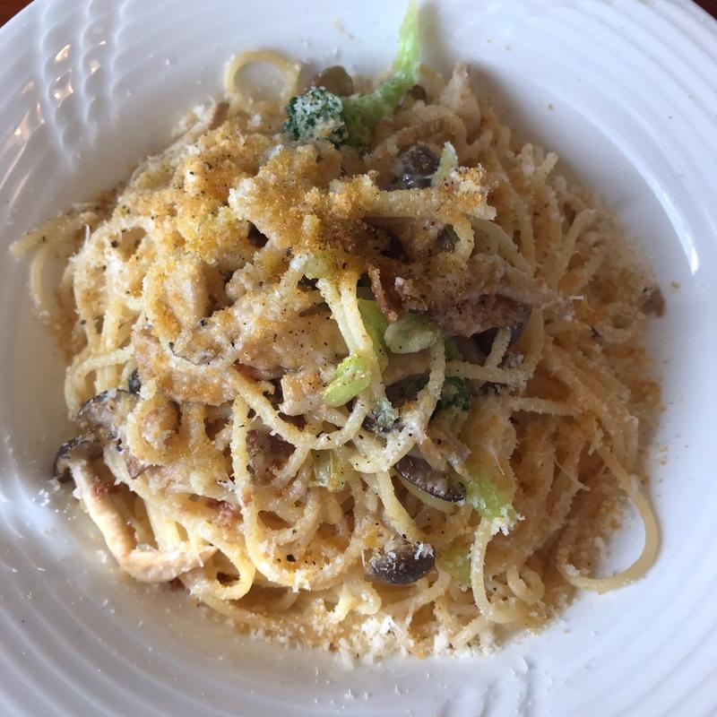 からすみと三種のキノコ　パルメザンチーズ(トラットリア・ロズマリーノ )