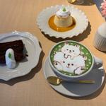 抹茶ラテ　ガトーショコラ　プリン(ヌヌースカフェ)