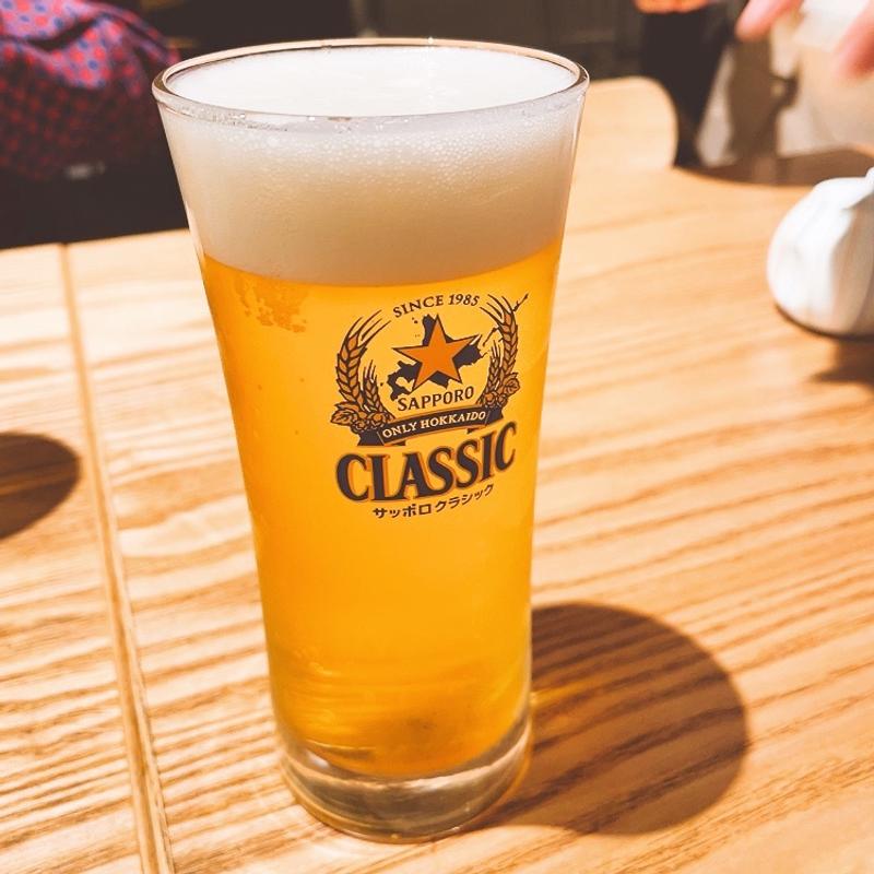 生ビール(一夜干しと海鮮丼 できたて屋 時計台店)