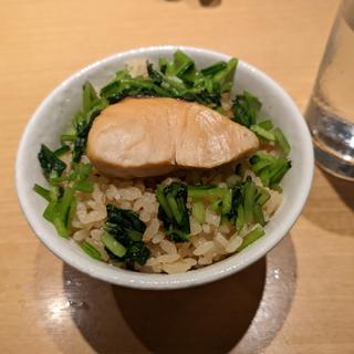 鮭と水菜の炊き込みご飯(みこころや )