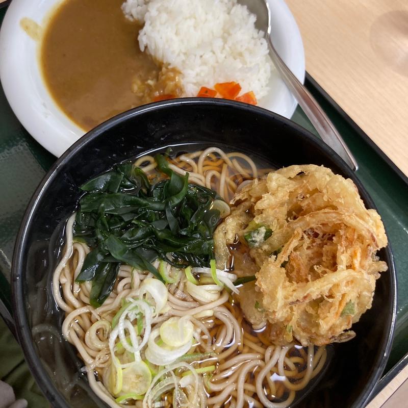 ミニカレーセット+ミニかきあげ(名代 箱根そば 永山店)