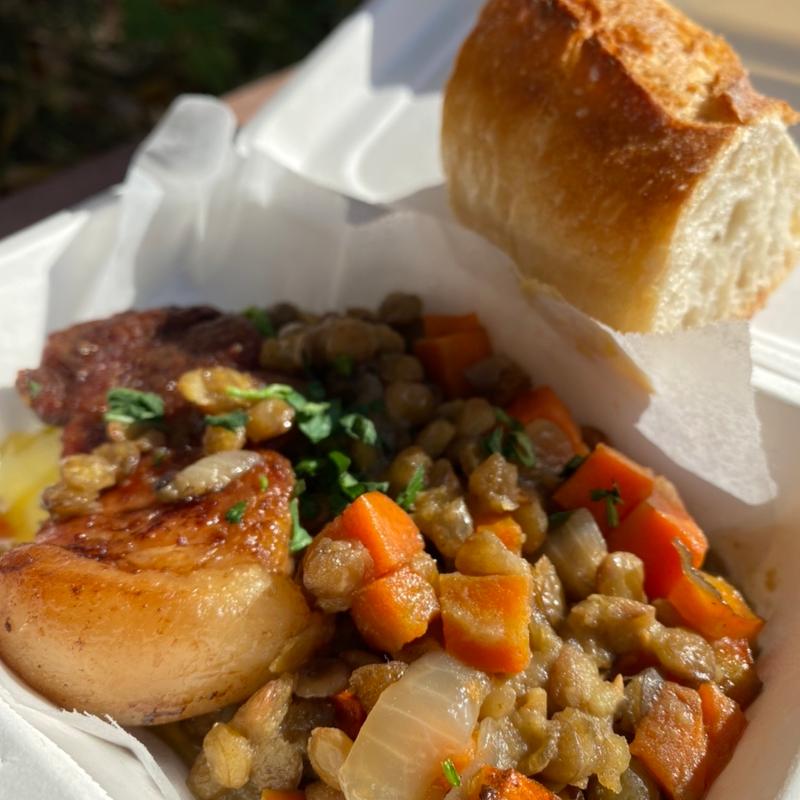 豚肉とレンズ豆のソテー(カタネカフェ)