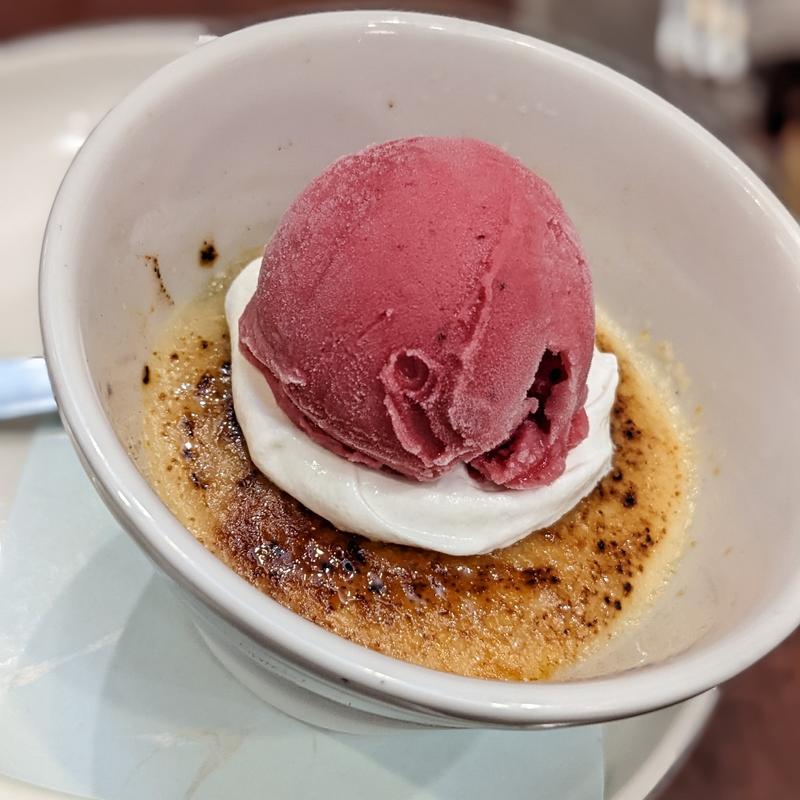 マロンブリュレとカシスソルベ(焼肉ヌルボンガーデン春日)