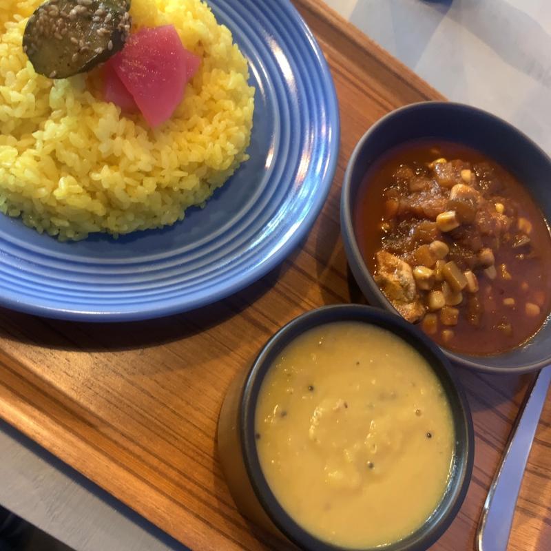 チキンカレーと豆カレーのセット(代官山 ハブモアカレー Have More Curry)