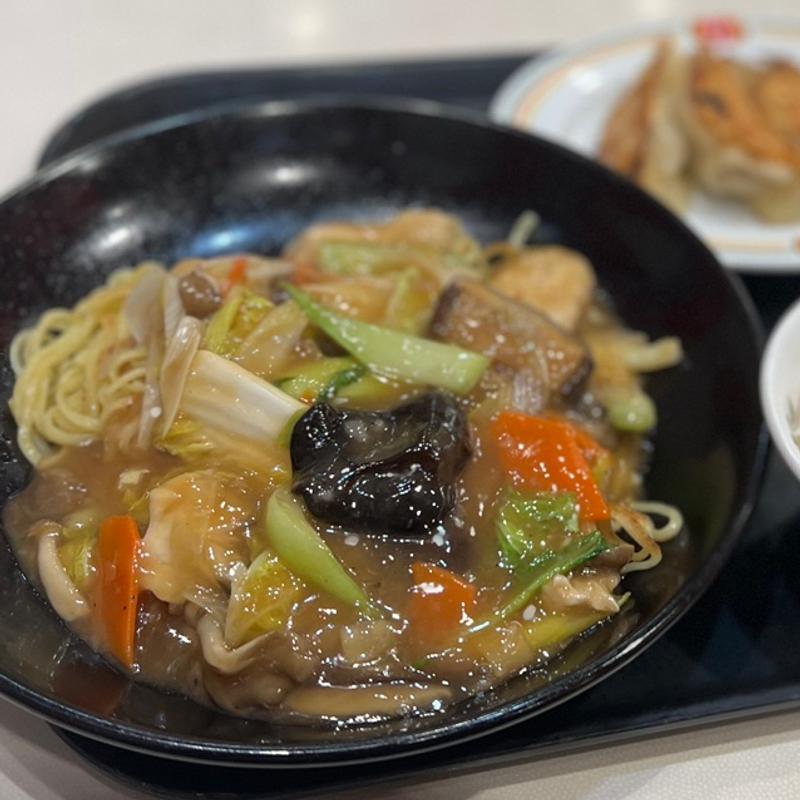 鶏ときのこのあんかけ焼そば(餃子の王将 狸小路5丁目店)