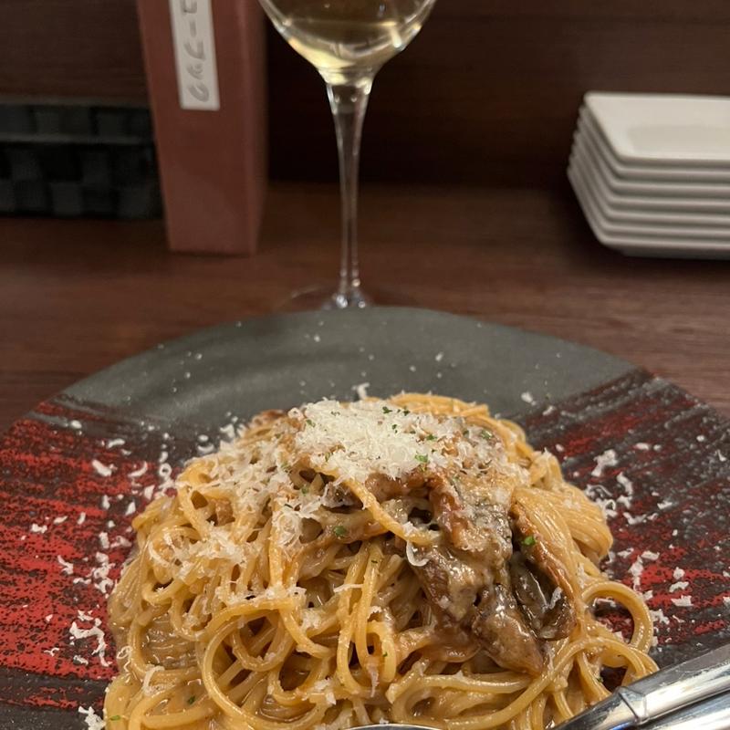  ポルチーニクリームソーススパゲッティー(Taverna ラッポルト)