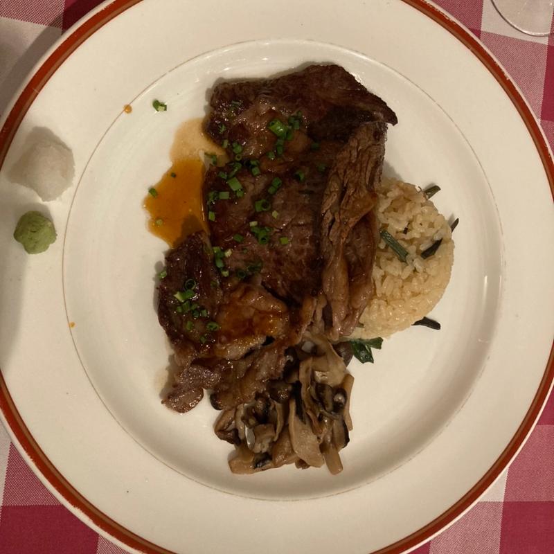 ビーフ照焼ステーキと特製山菜ピラフ(上高地帝国ホテル レストラン)