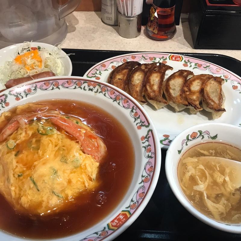 天津飯セット(餃子の王将 京成成田駅前店)