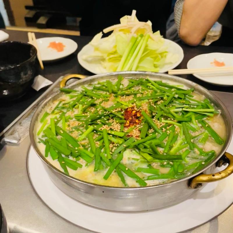 国産牛もつ鍋味噌味(牛もつ鍋 おおいし 住吉店)