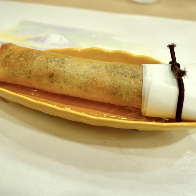 揚物：胡麻豆腐と柿とアンチョビの春巻き(日本料理　希粋 )