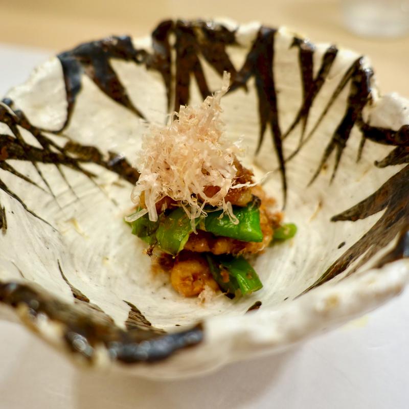 凌ぎ：万願寺唐辛子と胡桃の土佐和え(日本料理　希粋 )