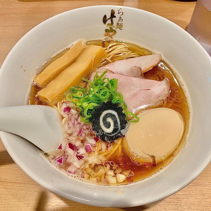 味玉炭火焼鯵煮干しそば(はやし田中目黒店)