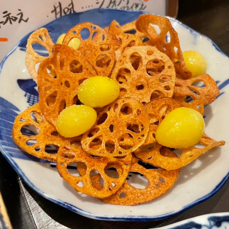 蓮根チップと銀杏(山虎)