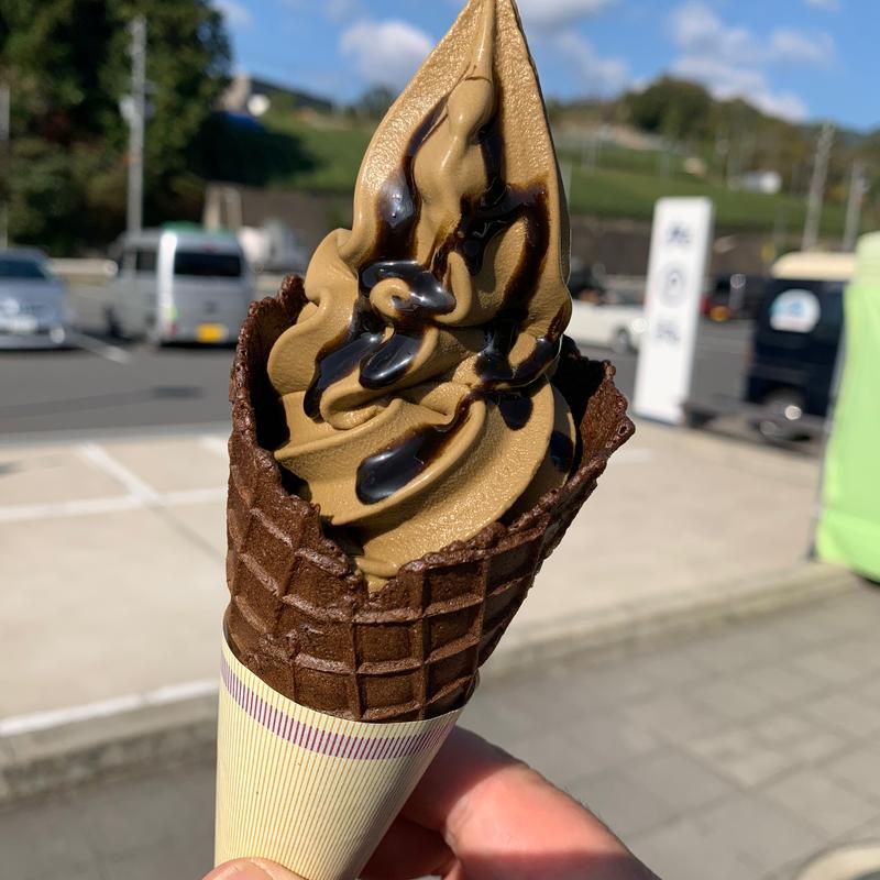 ほうじ茶ソフトクリーム(村茶屋（道の駅 お茶の京都みなみやましろ村）)