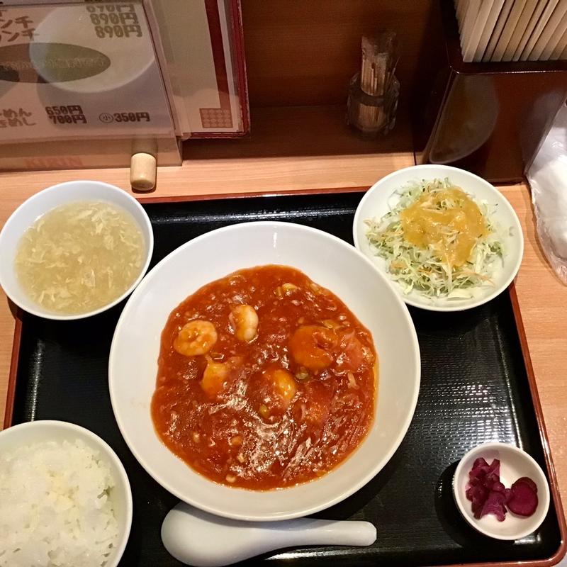 エビチリランチ(中華厨房 もりもと)