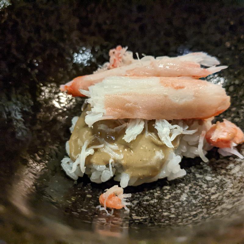 ズワイガニとカニみそ飯(鮨 波づき)