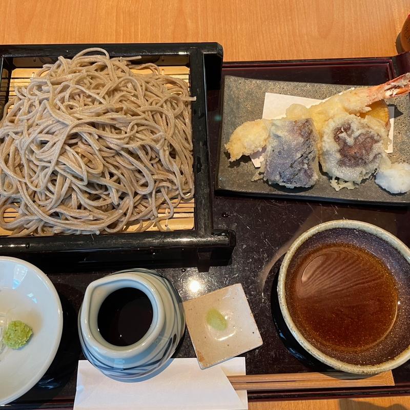 大海老と野菜の天せいろ(手打ち蕎麦 溜池)
