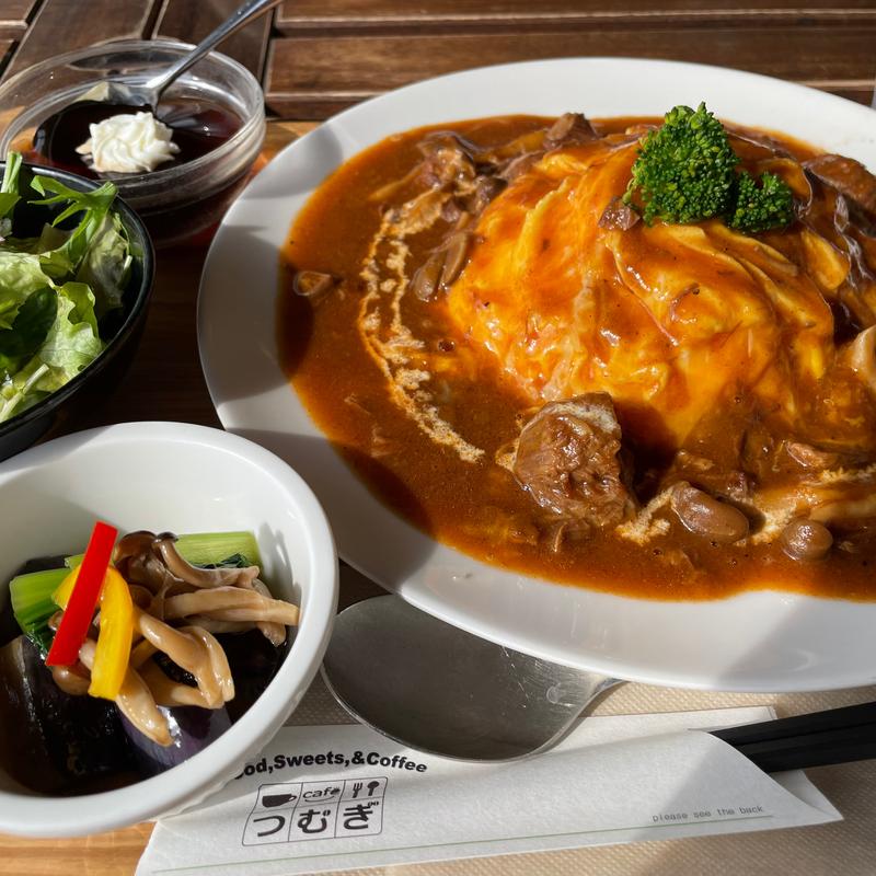 ビーフシチューオムライスランチセット(caféつむぎ)