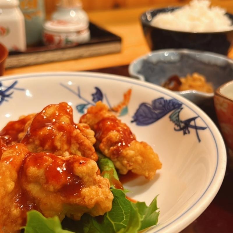 日替わりランチ (とり唐/BBQソース)(魚魚亭)