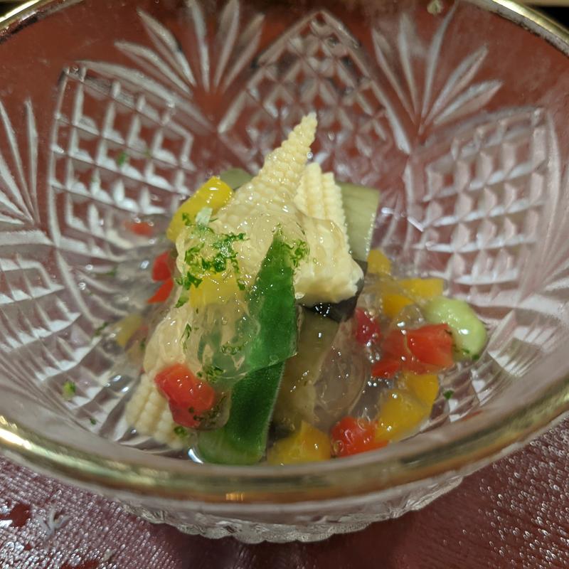 米茄子、夏野菜ジュレ(ランプの宿 （らんぷのやど）)