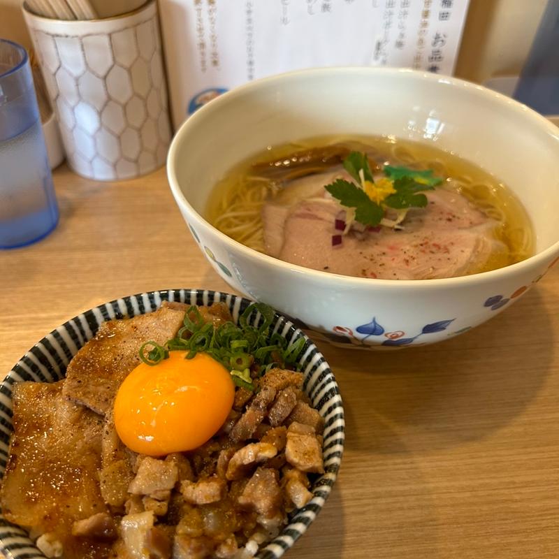 後光出汁らぁめん＋豚丼(らぁ麺稲田)