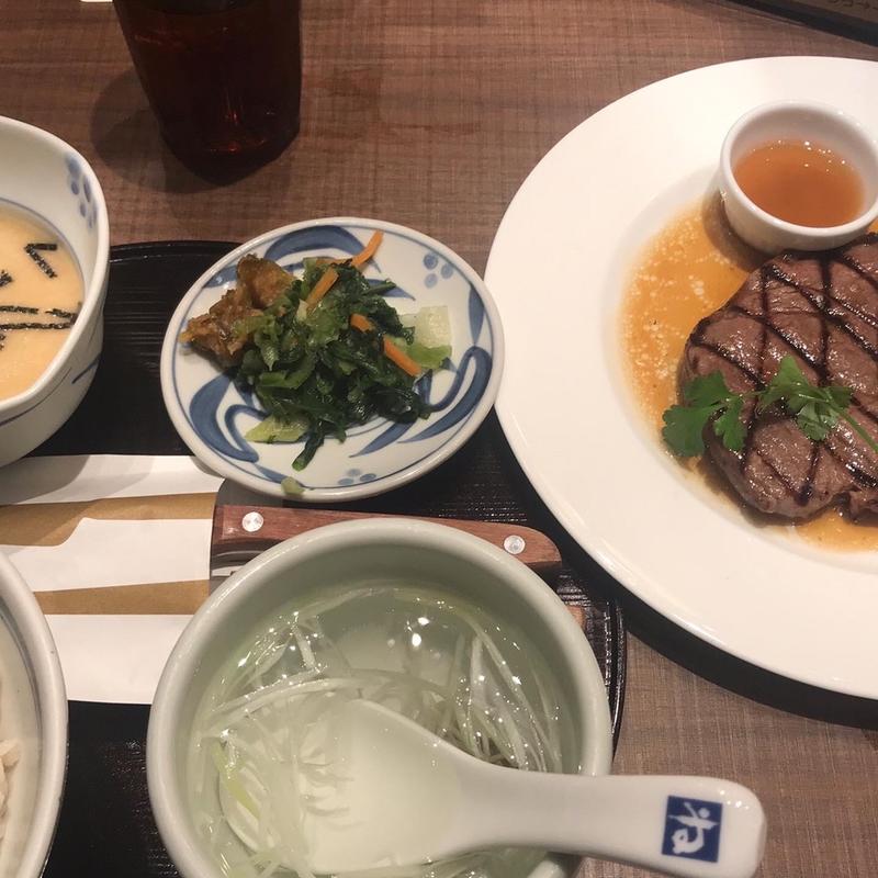 麦とろステーキ定食(ねぎし 上野駅前店)