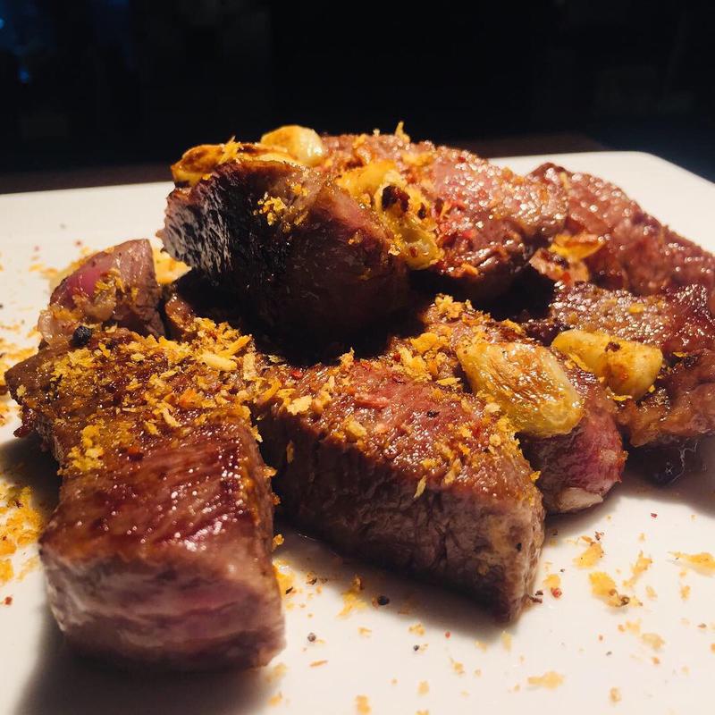 中山牛サーロインの鉄板ステーキ ヌーベルシノワ風(フランス厨房 旬彩 中央駅店 )