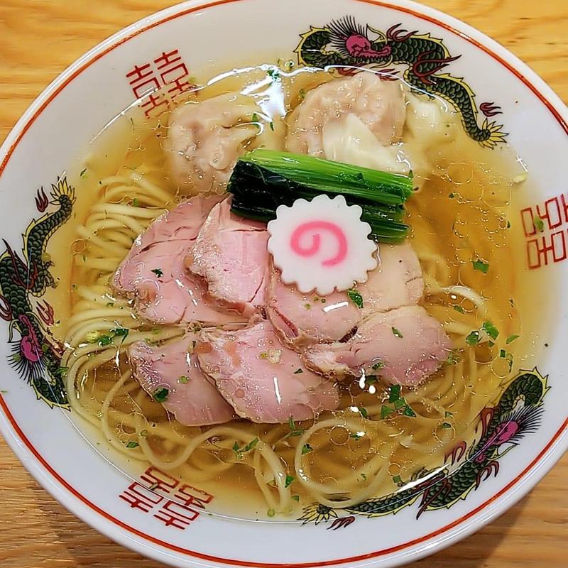 山椒ラーメン 肉ワンタン追加 肉2コ(キング製麺)