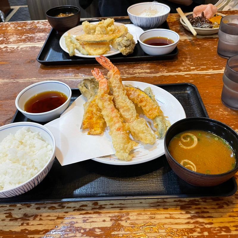 大海老天ぷら定食(天風トキハわさだ店)