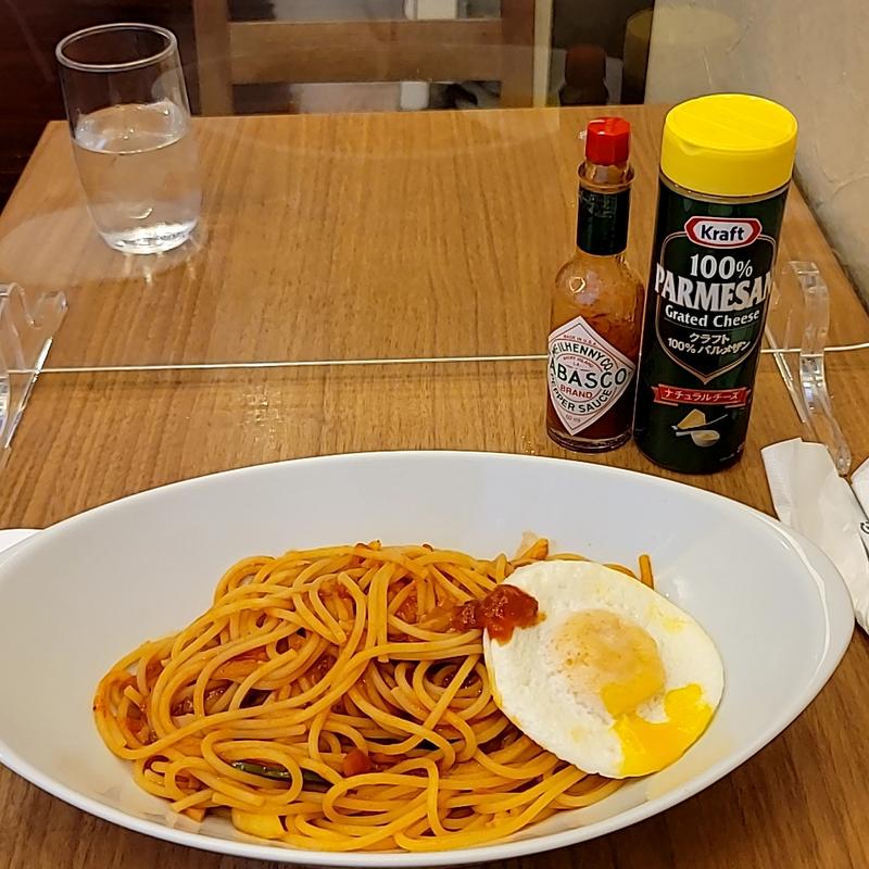 お月見ナポリタン(喫茶 花やぐら)