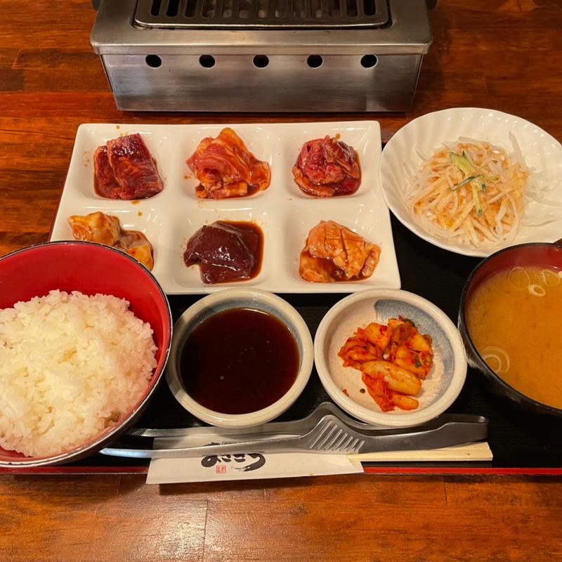 焼肉六種定食(昭和のホルモン焼 まさきち 名和店)