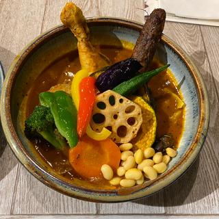 豚角煮とチキン1/2と野菜(rojiura curry samurai.八王子店)
