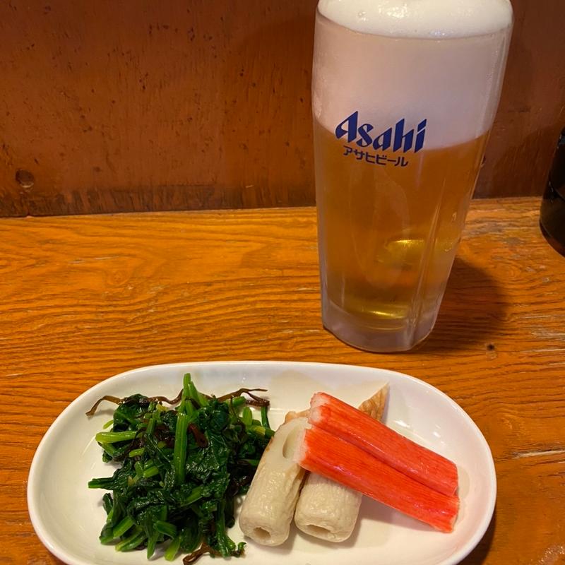 生ビールとつきだし(おんちゃん )