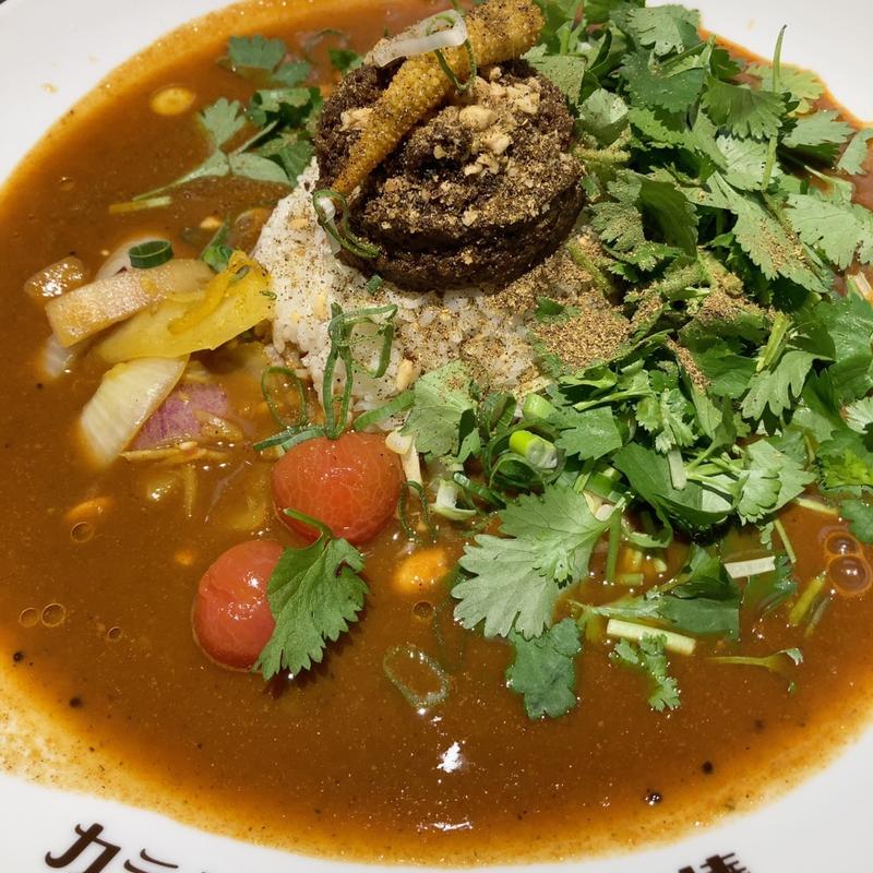 カラシビカレーとパクチー(カラシビカレー 鬼金棒)