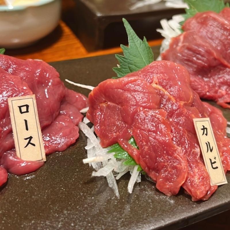 馬刺し三味定食(さくらさく)